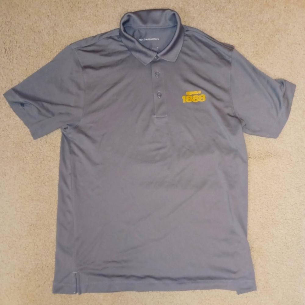 New BRUGAL 1888 x Port Authority Gray Golf Polo Shirt SIZE Medium Unworn